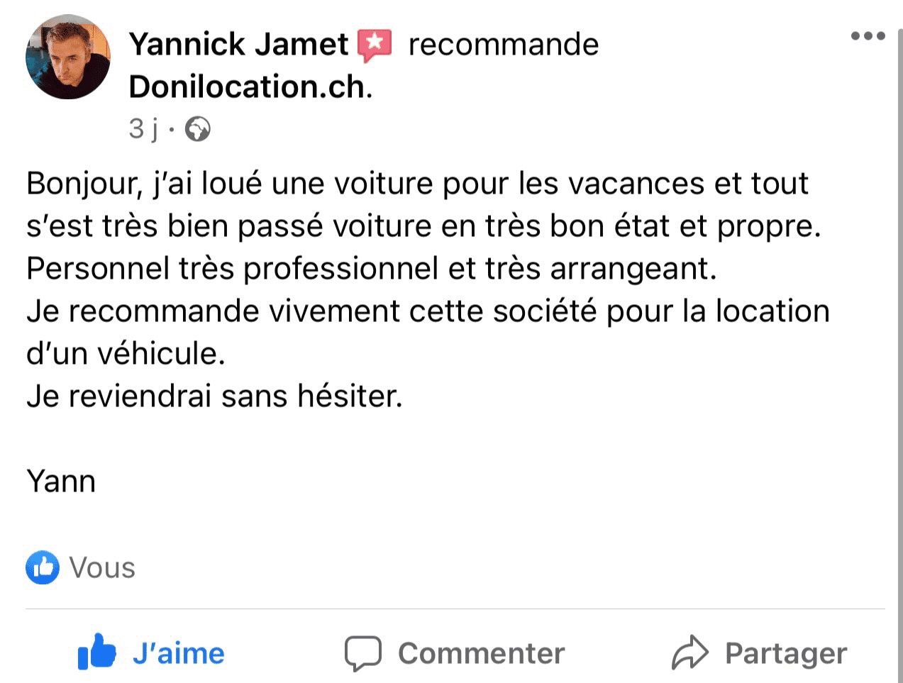 Avis Yannick Jamet